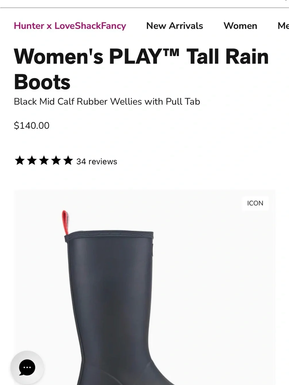 Hunter Tall Play Rainboots Black 6